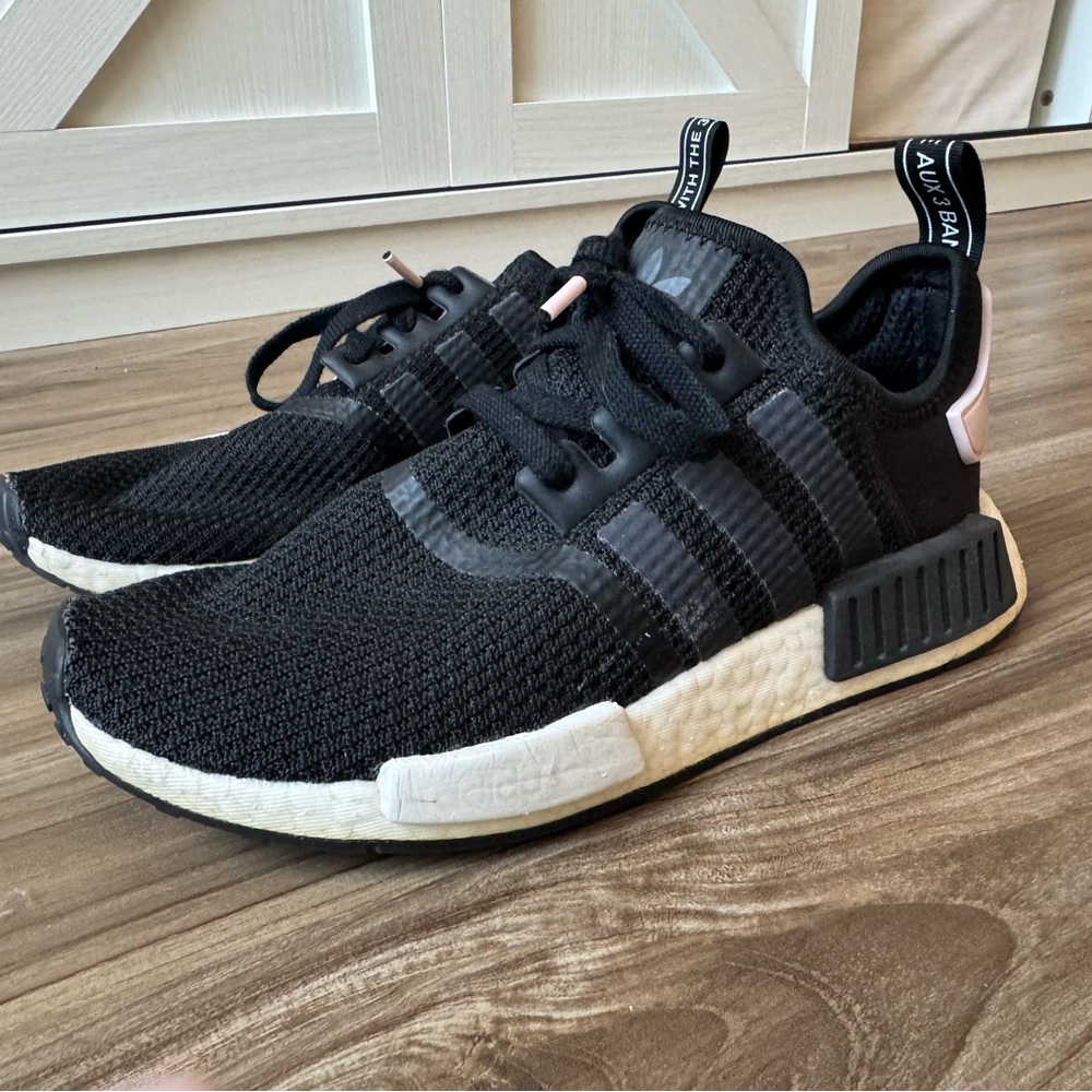 Adidas Black and White NMD R1 Shoes